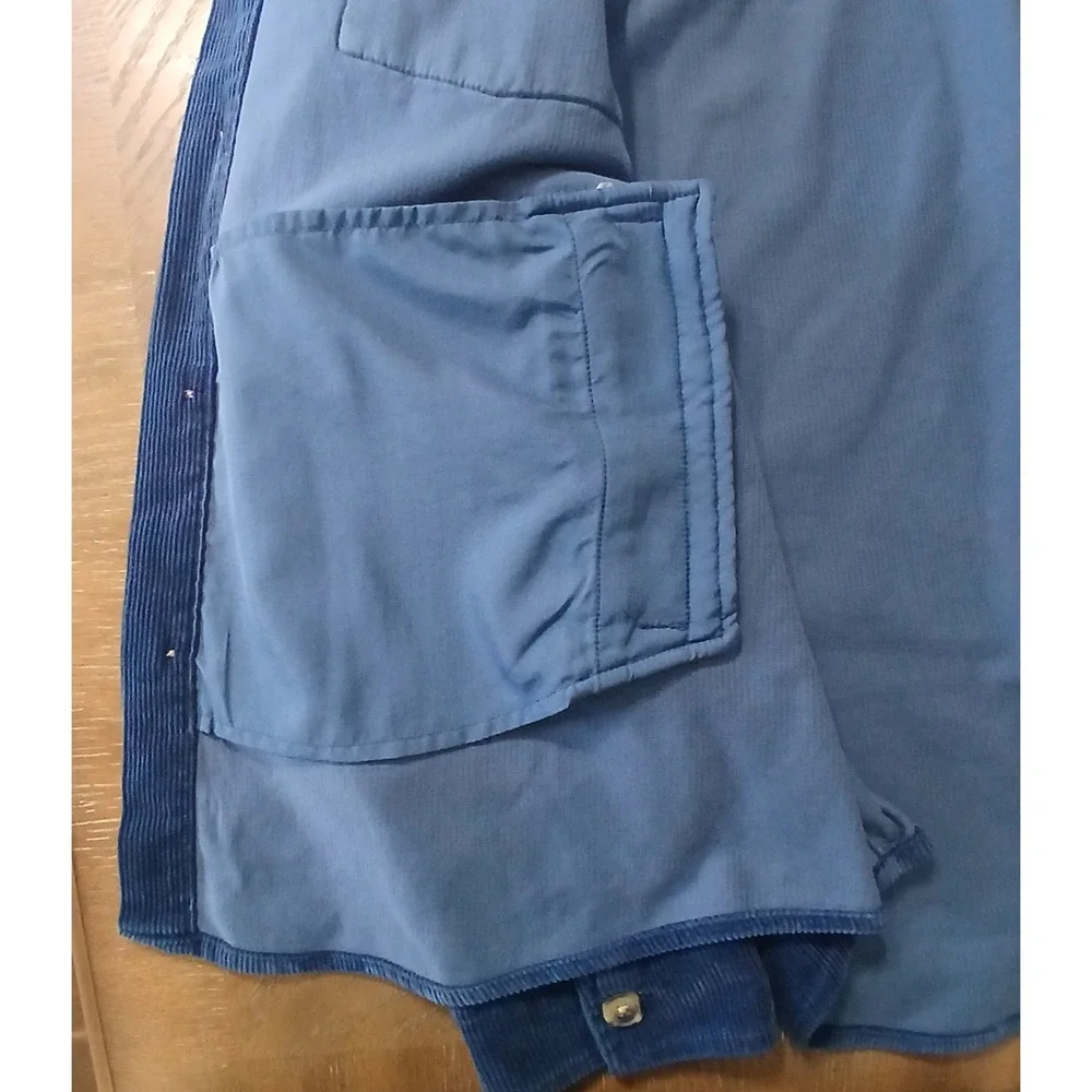 Goodfellow And Co Men's Shacket XXL Navy Blue Corduroy‎ Ribbed Trucker Jacket...